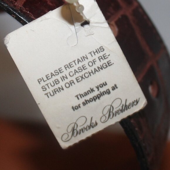 New w Tag Old Stock Brooks Brothers Genuine Alligator Crocodile Belt M main image 6